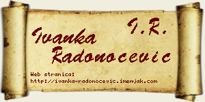 Ivanka Radonoćević vizit kartica